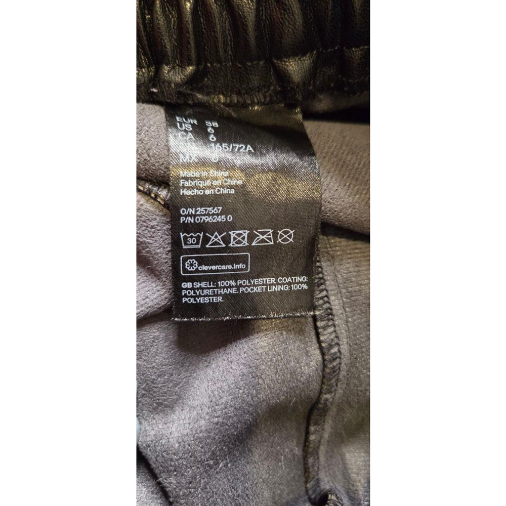 H&M Black Faux Leather Trousers Size 6 - Picture 7 of 10